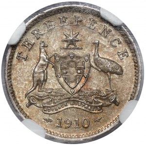 Australia, Jerzy V, 3 pence 1910