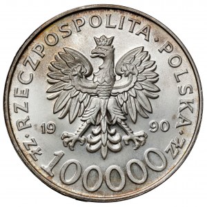 100,000 zloty 1990 Solidarity - variety A