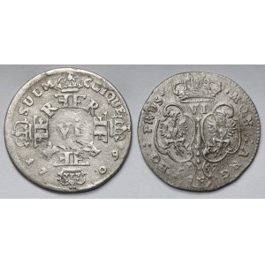 Niemcy, Prusy, Szóstaki 1709-1752 - zestaw (2szt)
