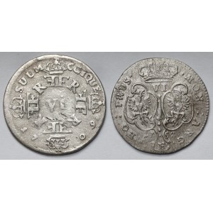 Prusy, Szóstaki 1709-1752 - zestaw (2szt)