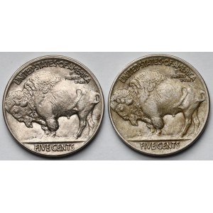 USA, 5 centów 1919-1920 - zestaw (2szt)