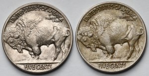 USA, 5 centów 1919-1920 - zestaw (2szt)