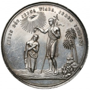 SILVER baptismal medal 
