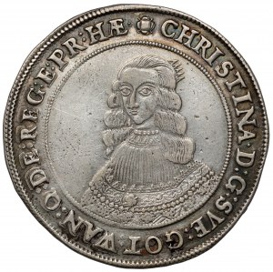 Švédsko, Christina Vasa, Thaler 1642 AG, Stockholm