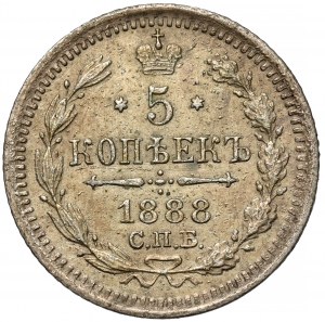 Rusko, Alexander III, 5 kopejok 1888