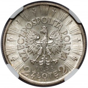 Piłsudski 2 Zloty 1936 - seltenes Jahr - Exemplar