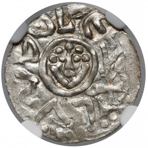 Boleslav III. krivoprísažný, vroclavský denár (pred 1107) - hlavy