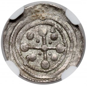 Boleslao III di Wrymouth, Denario - Lotta con il drago - Croce