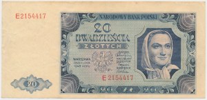 20 złotych 1948 - E - ostatnia seria - BARDZO RZADKA