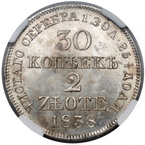 30 copechi = 2 zloty 1838 MW, Varsavia - BELLISSIMO