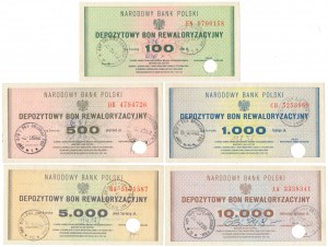 Deposit Revaluation Vouchers 100-10,000 zloty - erased (5pcs)