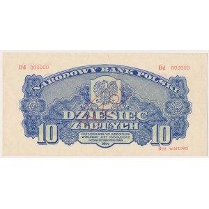 10 złotych 1944 ...owe - WZÓR - Dd 000000 - RZADKI