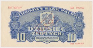 10 złotych 1944 ...owe - WZÓR - Dd 000000 - RZADKI