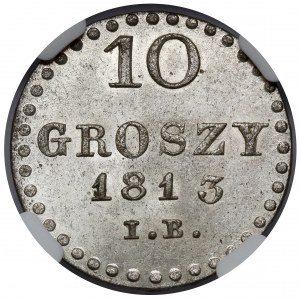 Księstwo Warszawskie, 10 groszy 1813 IB - PIĘKNE