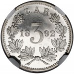 RPA, 3 pensy 1892 - PROOF - nakład 30 sztuk!