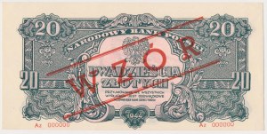 20 złotych 1944 ...owe WZÓR - Az - 000000