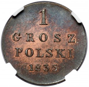 1 grosz polonais 1835 IP - nouvelle frappe Varsovie - RARE