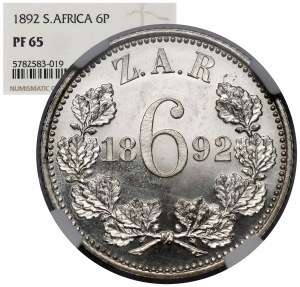 Sudafrica, 6 pence 1892 - PROOF - coniazione di 50 pezzi!