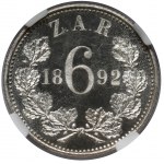 RPA, 6 pensów 1892 - PROOF - nakład 50 sztuk!
