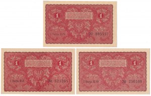 1 mkp 1919 - MIX serii (3szt)