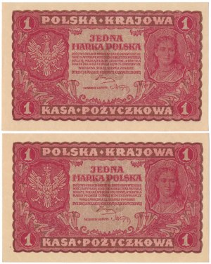 1 mkp 1919 - 1st Series DN - consecutive numbers (2pcs)