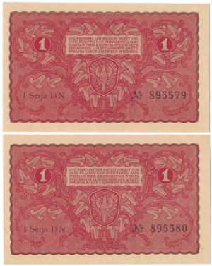1 mkp 1919 - 1. série DN - pořadová čísla (2 ks)