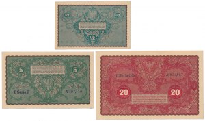 Set of Polish brands 1919-1920 (3pcs)