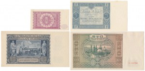 Set of Polish banknotes 1930-1946 - nice stocks (4pcs)