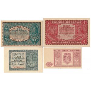 Zestaw banknotów polskich 1919-1946 (4szt)