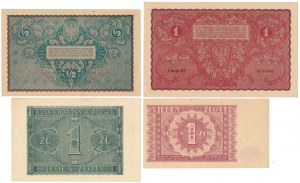 Set of Polish banknotes 1919-1946 (4pcs)