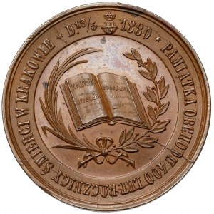 Medal, Jan Długosz - 400-lecia śmierci historyka w Krakowie 1880
