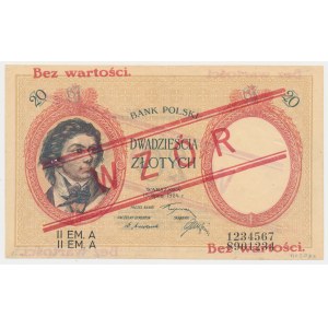 20 złotych 1924 - WZÓR - II EM. A