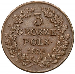 Révolte de novembre, 3 pennies 1831 KG