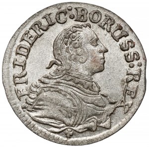 Schlesien, Friedrich II. der Große, 2 Grauschleier 1754-B, Wrocław