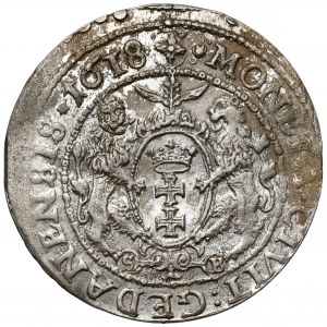 Sigismund III Vasa, Ort Gdansk 1618 - cross