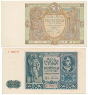50 Zloty 1929 und 50 Zloty 1941 - Satz (2 Stk.)