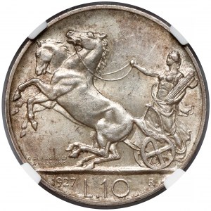 Italie, 10 lires 1927-R, Rome