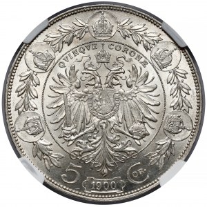 Austria, Franz Joseph I, 5 crowns 1900