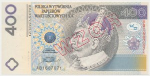 PWPW 400 złotych 1996 - WZÓR na awersie