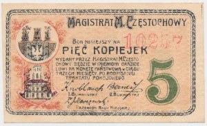 Częstochowa, 5 kopiejek 1916 - 5 cyfr