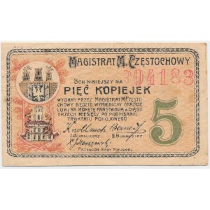 Częstochowa, 5 kopiejek 1916 - 6 cyfr