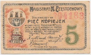 Częstochowa, 5 kopiejek 1916 - 6 cyfr