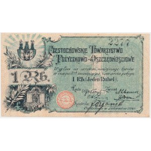 Częstochowa, Tow. Poż.-Oszczędnościowe, 1 rubel 1914