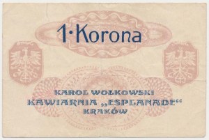 Krakow, Café ESPLANADE, K. Wolkowski, 1 crown (1919)