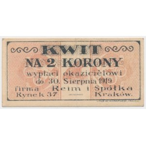 Kraków, Reim i Spółka, 2 korony (1919)