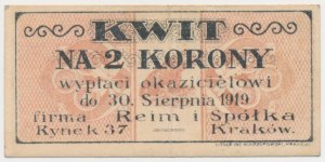 Krakow, Reim and Company, 2 crowns (1919)