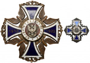 Abzeichen, Vereinigung der Veteranen der militärischen Eisenbahnwache + Miniatur