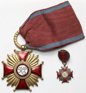 PRL, Złoty Krzyż Zasługi - Caritas, Grabski do 1952 + miniatura