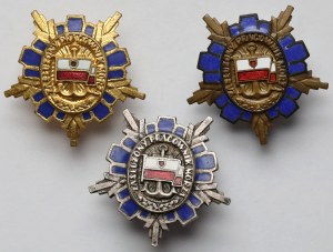 People's Republic of Poland, Badge, Meritorious Sea Worker - Gold, Silver and Bronze - set (3pcs)