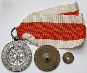 Second Republic, Medal for Long Service - Silver (XX) and Badge, Second Census (2pc)